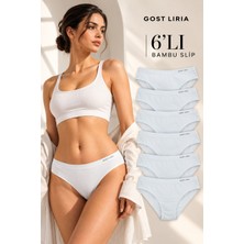 GOST LİRİA Premium Bambu Kadın Slip – 6’lı  Paket Beyaz