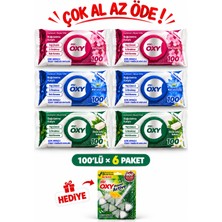 Mr.Oxy 6 Paket Easy Clean Yüzey Temizlik Havlusu 100'LÜ ve Wc Blok Hediye