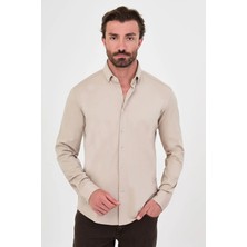 Centilmen Düz Slim Fit Dik Yaka Oduncu Uzun Kollu Erkek Gömlek 27161