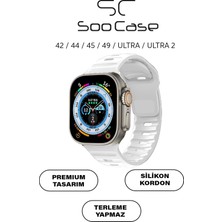 SC Soo Case Apple Watch Tüm Seriler  Uyumlu Suya Dayanıklı Esnek Silikon Okyanus Kayış Kordon SOO-102