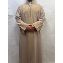 Yaser Giyim Nakışlı Imam Cübbesi - Bej
