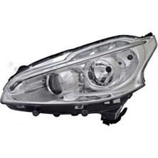 Tyc Peugeot 208 - 2012-2015 Ön Far Elektrikli Motorlu Ledli Gündüz Farlı Sol (Oem No: 1609697180)