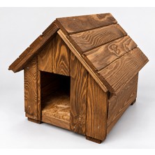 KARAS AHŞAP Küçük Irk Köpekler Için Doğal Ahşap Kulübe Dış Mekan Köpek Evi Kedi Evi