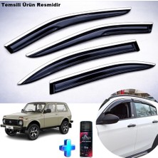 Caraks Lada Niva Krom Cam Rüzgarlığı Abs Nikelajlı Krom Mügen Cam Rüzgarlığı Tüm 4 Kapılara Uyumlu 4 Parça + Ebrayn 150 ml Koku