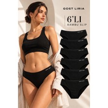 GOST LİRİA Premium Bambu Kadın Slip – 6’lı  Paket Siyah