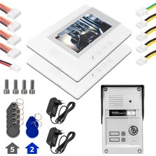 Hubrendy Sh Powermaster 37T2 2 Daire 7'' Nfc Destekli Görüntülü Kapı Zili Interkom Akıllı Ev Güvenliği Sistemi