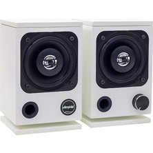 Defne Store Beyaz Desktop Hi-Fi Stereo Hoparlör, 100W