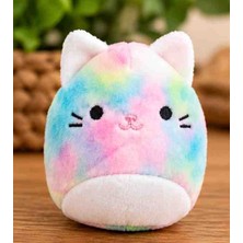 Toys Gökkuşağı Renkli Mini Kedi Peluş Oyuncak Sevimli Yumuşak 6 cm