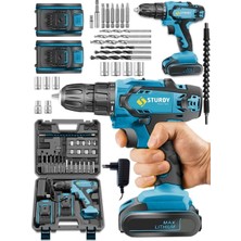 Sturdy Japon Technology   Mechanıc Seri Metal Şanzuman Şarjlı Çift Akülü Matkap 27 Parça Uç Setli