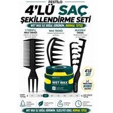 Festilo 4'lü Saç Şekillendirme Seti Wax Tarak Seti Saç Şekillendirici Styling Seti