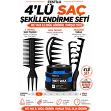 Festilo 4'lü Saç Şekillendirme Seti Wax Tarak Seti Saç Şekillendirici Styling Seti