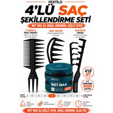 Festilo 4'lü Saç Şekillendirme Seti Wax Tarak Seti Saç Şekillendirici Styling Seti