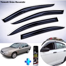 Caraks Ford Mondeo Krom Cam Rüzgarlığı Abs Nikelajlı Krom Mügen Cam Rüzgarlığı 1997-2001 Arası 4 Parça + Ebrayn 500 ml Lastik Parlatıcı