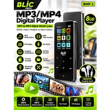 Azurtech Plo-02 Mp4 Çalar 8gb Dahili Hafıza – Mp3 Mp4 Wav Destekli, Gürültü Azaltma, 12 Saat Kullanım