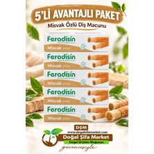 Feradisin 5li Paket - Misvak Özlü Doğal Florürsüz Beyazlatıcı Diş Macunu 90 gr - Gimdes Helal Sertifikalı