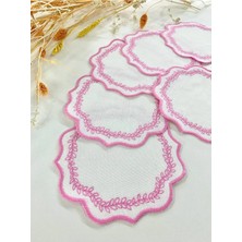 VeraLüx Home 6 Adet Sunum ve Kokteyl Peçetesi Bardak Altlığı. Pembe Özel Leke Tutmaz Kumaş