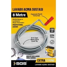 Sgs SGS973 8 Metre Lavabo Açma Sustası Lavabo Gider Boruları Açma Teli