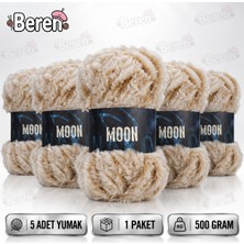 Nako Moon Örgü Ipi 97662 Karamel Ekru – 5 Adet - Yumuşak Dokulu, Kazak, Hırka, Yelek ve Aksesuar Örgü Ipliği