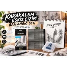 Hobi Market Art Karakalem Eskiz Çizim Başlangıç Seti 26 Parça