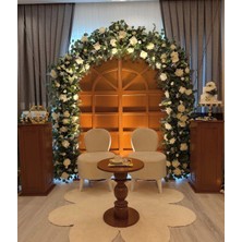 DIVA FLOWERS Dıva Flowers Yapay Beyaz Gül ve Okaliptüs Tağ Çiçeği 100X40 cm - Söz Düğün Nişan ve Arka Fon Dekoru⁠