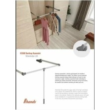 Gardrop Elbise Askı Asansörü Lift 43500 Gri 15 kg