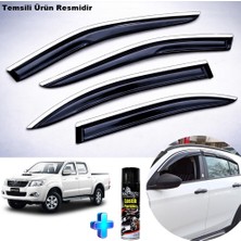 Caraks Toyota Hilux Krom Cam Rüzgarlığı Abs Nikelajlı Krom Mügen Cam Rüzgarlığı 2009-2015 Arası 4 Parça + Ebrayn 500 ml Lastik Parlatıcı