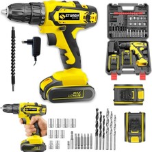 Sturdy Japon Technology Q-P Seri Metal Şanzuman Şarjlı Çift Akülü Matkap 27 Parça Uç Setli