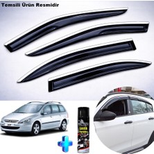 Caraks Peugeot 307 Stw Krom Cam Rüzgarlığı Abs Nikelajlı Krom Mügen Cam Rüzgarlığı 2001 - 2008 Arası 4 Parça + Ebrayn 500 ml Lastik Parlatıcı