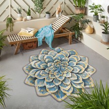 Nesa Decor 3D Renkli Lotus Çiçeği Şekilli Yıkanabilir Kaymaz Taban Banyo Mutfak Antre Halısı