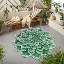 Nesa Decor 3D Renkli Lotus Çiçeği Şekilli Yıkanabilir Kaymaz Taban Banyo Mutfak Antre Halısı