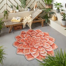 Nesa Decor 3D Renkli Lotus Çiçeği Şekilli Yıkanabilir Kaymaz Taban Banyo Mutfak Antre Halısı