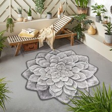 Nesa Decor 3D Renkli Lotus Çiçeği Şekilli Yıkanabilir Kaymaz Taban Banyo Mutfak Antre Halısı