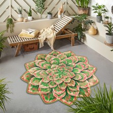 Nesa Decor 3D Renkli Lotus Çiçeği Şekilli Yıkanabilir Kaymaz Taban Banyo Mutfak Antre Halısı