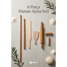 Ülgenev 6 Parça Merdane, Hamur Kesici, Bisleğeç ve Oklava Seti