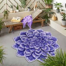 Nesa Decor 3D Renkli Lotus Çiçeği Şekilli Yıkanabilir Kaymaz Taban Banyo Mutfak Antre Halısı