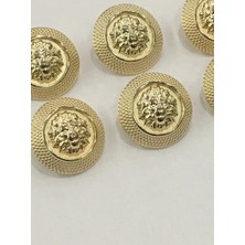 Zedhobi 6 Adet 22 Mm (2.2 Cm) Aslan Desenli Gold Renk Trençkot Ve Blazer Ceket Düğmesi Seti Takımı
