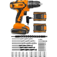 Sturdy Japon Technology 58V 8AH M-1 Metal Şanzıman Şarjlı Çift Akülü Vidalama 27PRÇ Uç Setli