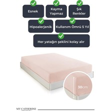 Str Store Lastikli & Hipoalerjenik ÇARŞAF%100 Pamuk Penye Kumaş Somon 120X200, Luxcarsaf