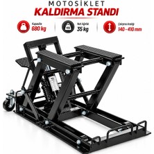 Badem10 Motosiklet Lifti 680 kg Motor Kaldırma Standı Kriko 140-410 mm Ayarlanabilir Bakım Servis Sehpası