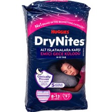 Huggies Drynites 8-13 Yaş Emici Gece Külodu 30-48 kg 9 Adet Kız Çocuk