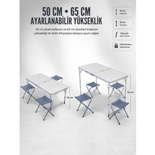 Efnaz Style 4 Sandalyeli Katlanabilir Kamp Masası Portatif Bahçe Kamp ve Piknik Masa Seti