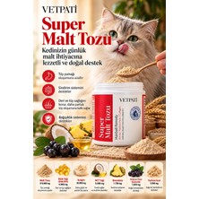 Vetpati Super Malt Tozu Kedi Maltı Psyllium Kollajen Omega 3 Taurin Tüy Yumağı ve Sindirim Desteği