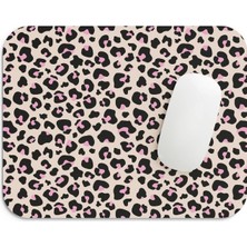 Str Store Pembe Leopar Desenli - Dikdörtgen Mouse Pad, 17,5 cm x 21,50 cm