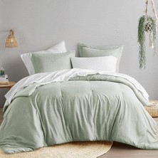 Str Store Ikiz Yorgan Seti - 2 Adet (1 Mikrofiber Yorgan ve 1 Parça) Çiftlik Evi Yatak Yorganı Tüm Mevsimler Için Boho Nevresim Takımı, Hafif Katı Yatak Yorgan Takımları, Ikiz/ikiz Xl, Adaçayı