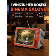 Str Store Telefon Için 12 Inç Ekran Büyütücü Retro Televizyon Tasarımı Hd Film Izleme Katlanabilir Stand