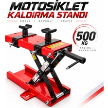 Badem10 Motosiklet Kaldırma Standı 500 kg Motor Bisiklet Krikosu Bakım Sehpası Servis Sehpası Lift Platformu