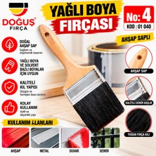 Doğuş Ahşap Saplı Yağlı Boya Fırçası No :4 Yerli Üretim Kodu : 01 040