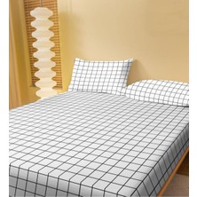 Str Store Totem Desenli Ranforce Lastikli Çarşaf Seti (Beyaz, Çift Kişilik Xl)