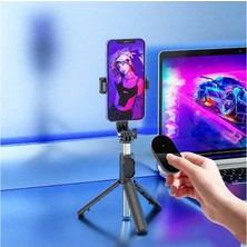 Str Store Rabsev Bluetooth Kumandalı Selfie Çubuğu ve Tripod, Siyah, Taşınabilir, 75CM, Akıllı Telefonlar Için