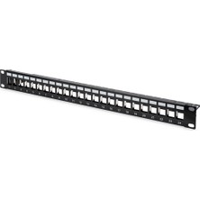 Digitus DN-91411 Cat6 24 Port Boş Patch Panel 19" 1u Siyah
